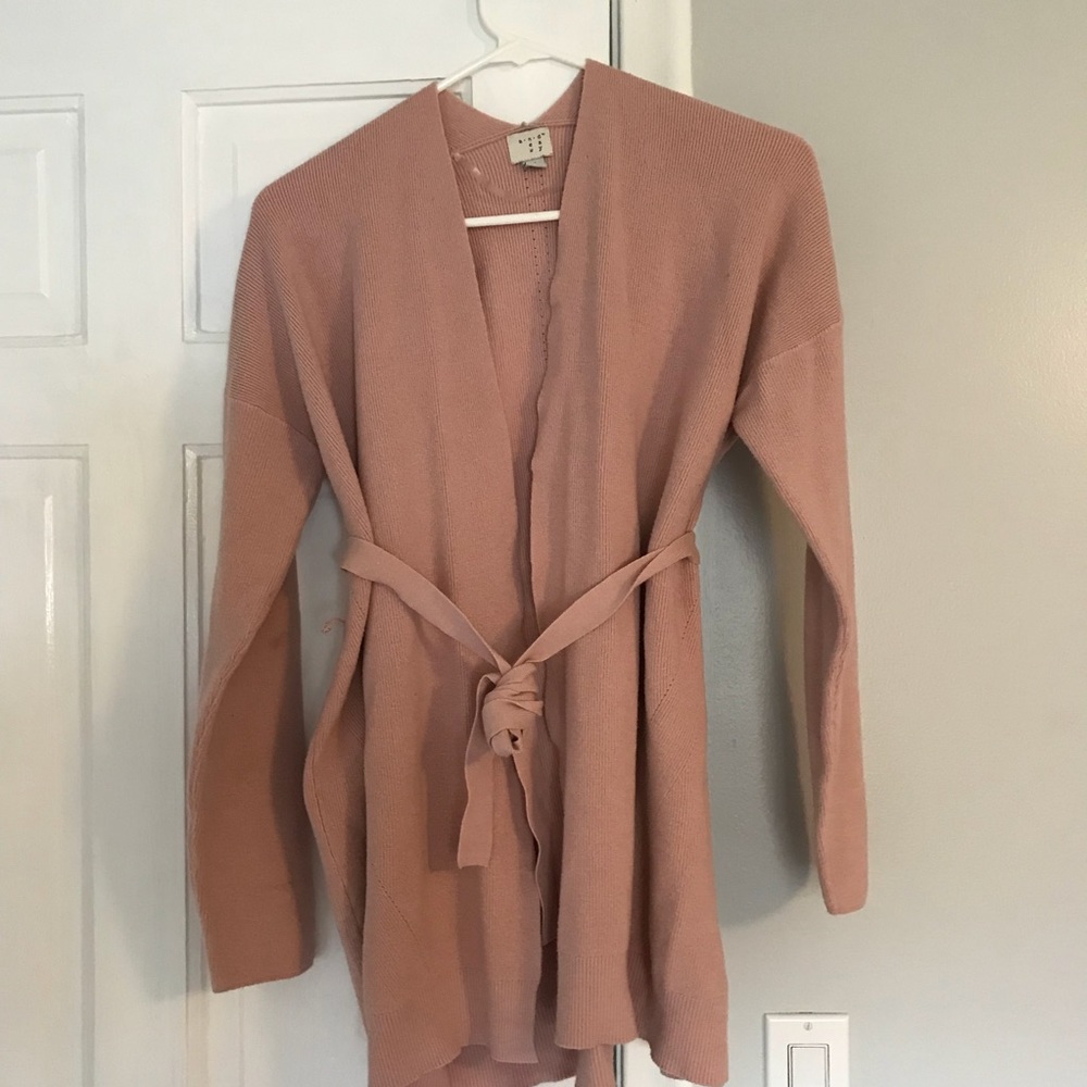 Blush colored duster cardigan